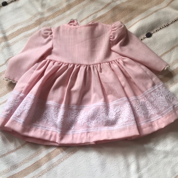 Vintage Lace Trimmed Dress with Overcoat Size 12 Months - Picture 3 of 13